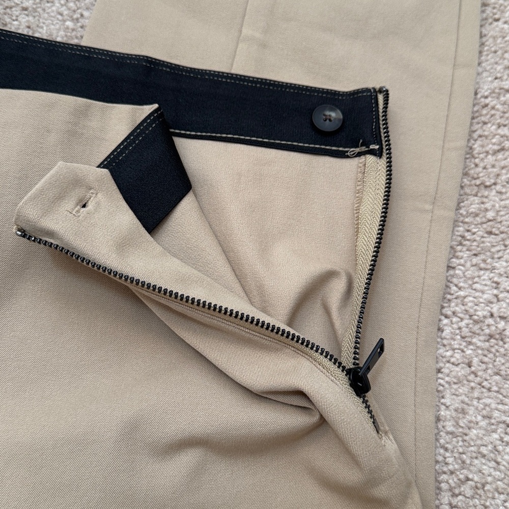 NWT Everlane Bi-Stretch High Rise Tan Khaki Side Zip Pull On Work Pants Size 12 - Picture 8 of 13